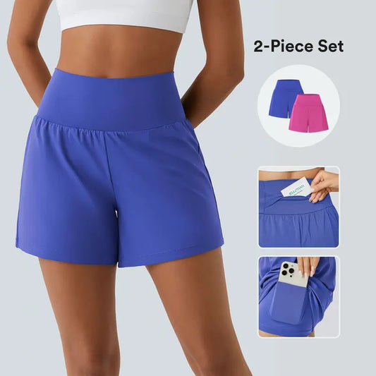 2-Piece Super High Waisted 2-in-1 Yoga Shorts, Summer 2025 Outfits